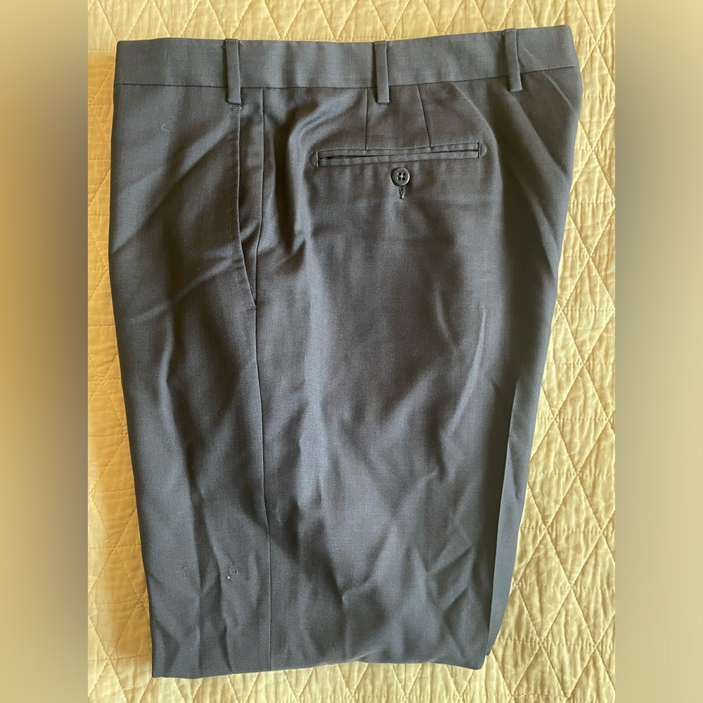 Zanella‎ Platinum Made in Italy Devon Flat-Front Trousers in Navy Size 38 $395